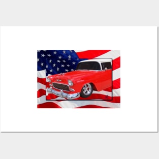 Patriotic 55 Chevy Posters and Art